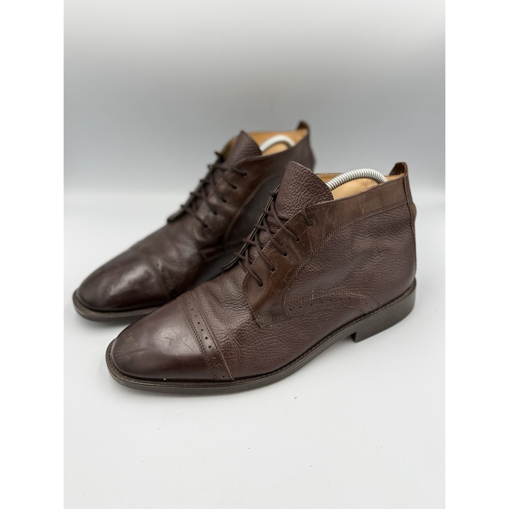 Stanley Blacker Chukka Leather Dress Boots Men's Size 11M Brown Made In Italy